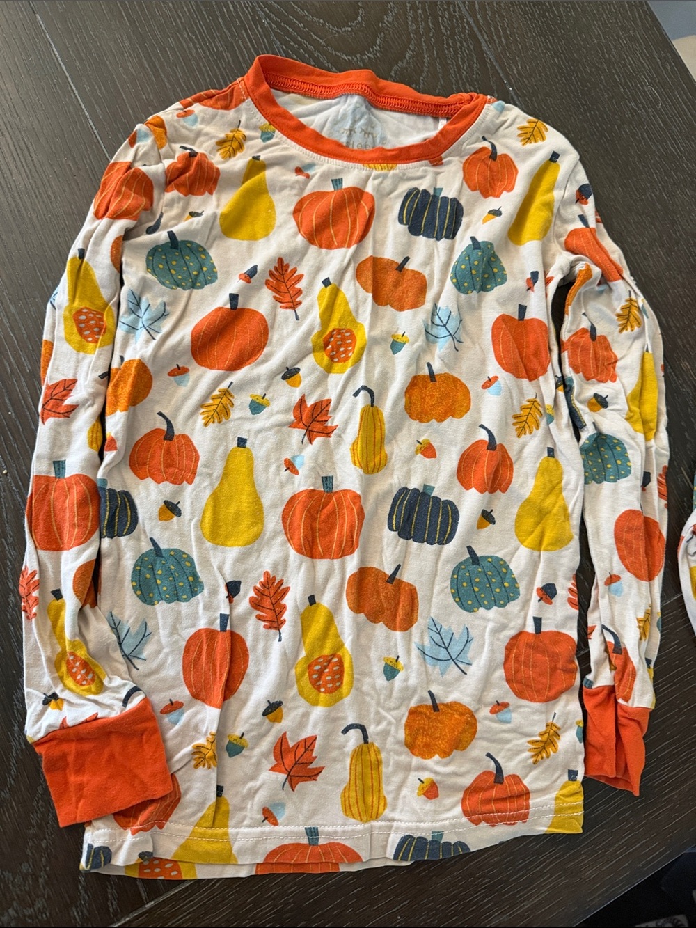 Little Sleepies Kids Bamboo Pumpkin Gourd Print Pajama Set Orange Size 7/8 - Picture 2 of 7